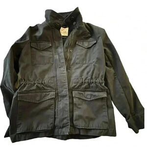 Levi Strauss Jean jacket women's size small black with pockets and high collar